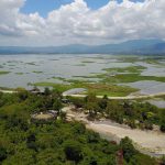 Pemandangan Danau Limboto yang dilihat dari ketinggian menggunakan drone. (pesonatravel)